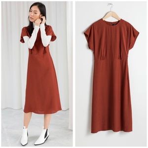 & other stories rust midi dress sz 10 (R23)